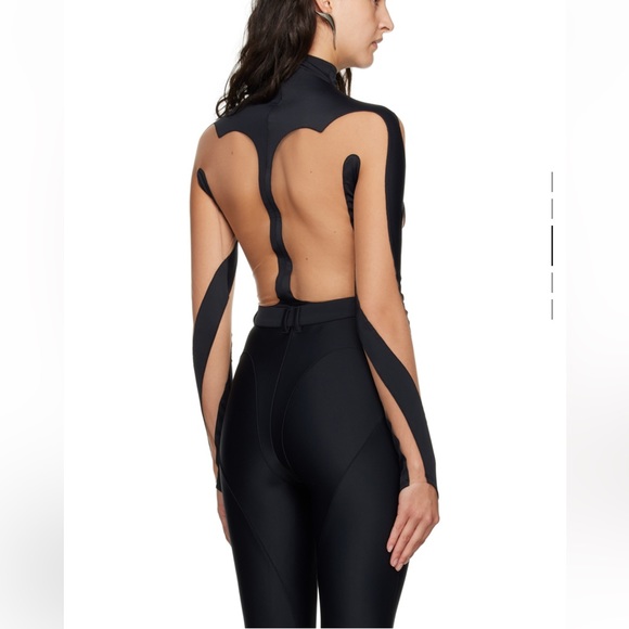 MUGLER rodeo, Black hearts 🖤 cut out bodysuit with sheer mesh panels, lu… - Picture 5 of 16
